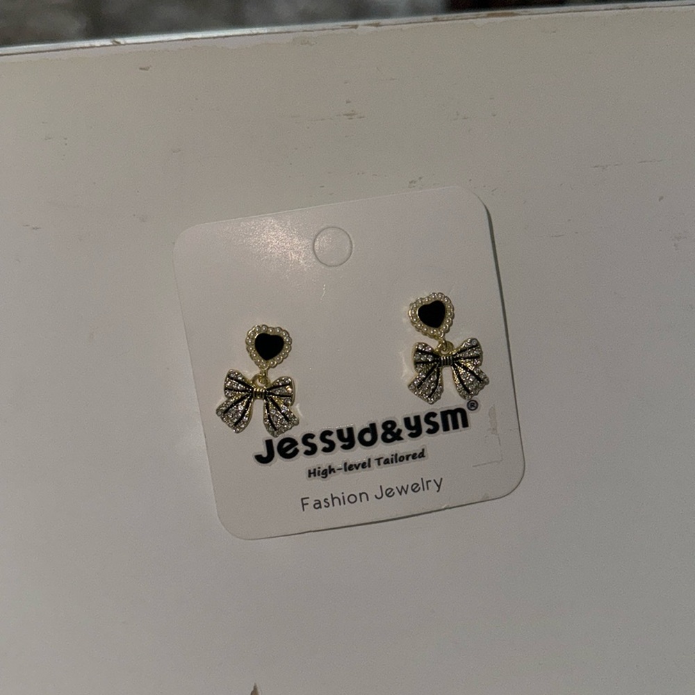 black bow earrings